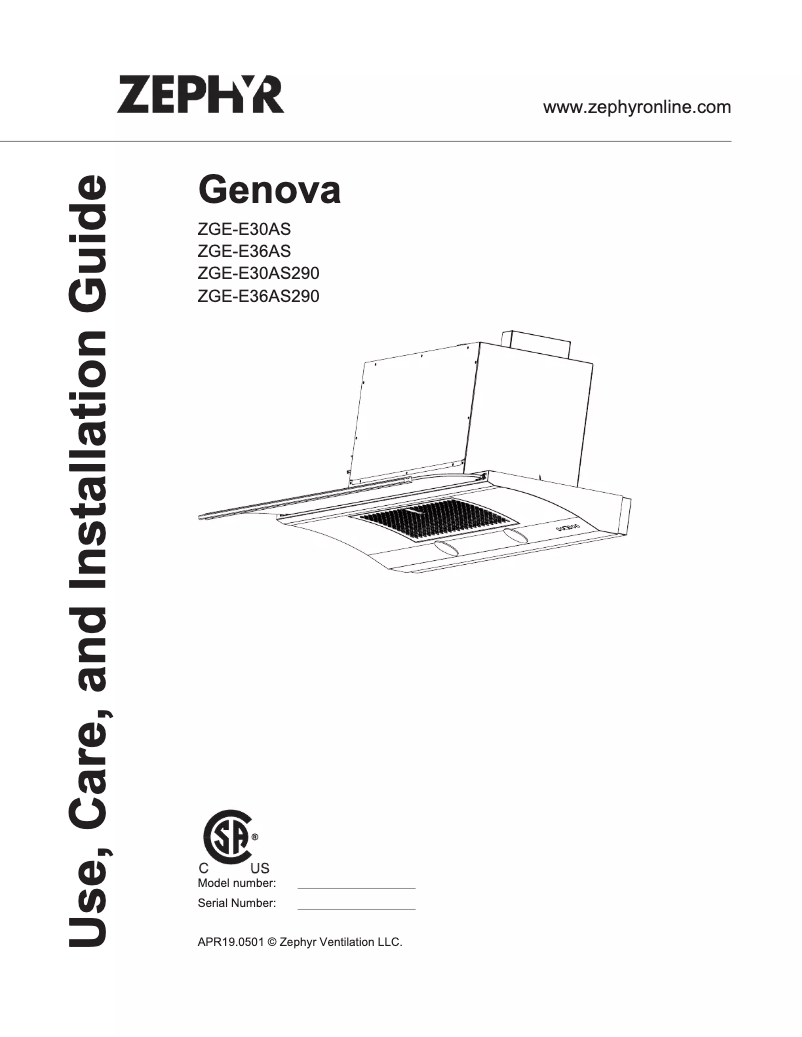 Imagen de la primera página del manual del dispositivo Genova ZGE-E36AS