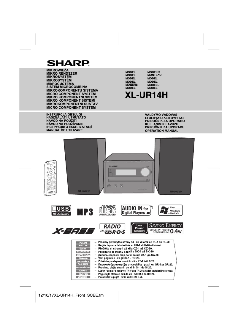 Imagen de la primera página del manual del dispositivo XL-UR14H