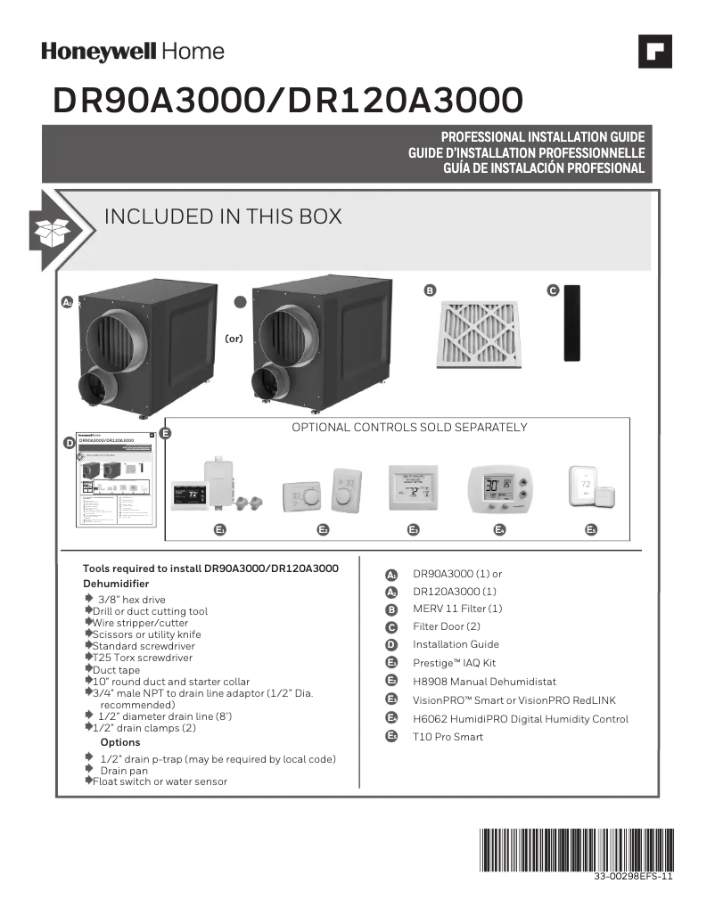 Página 1 del manual Manual de usuario Honeywell DR65A3000