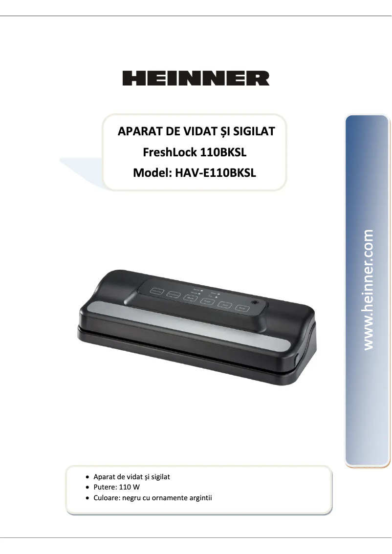 Página 1 del manual Manual de usuario Heinner FreshLock HAV-E110BKSL