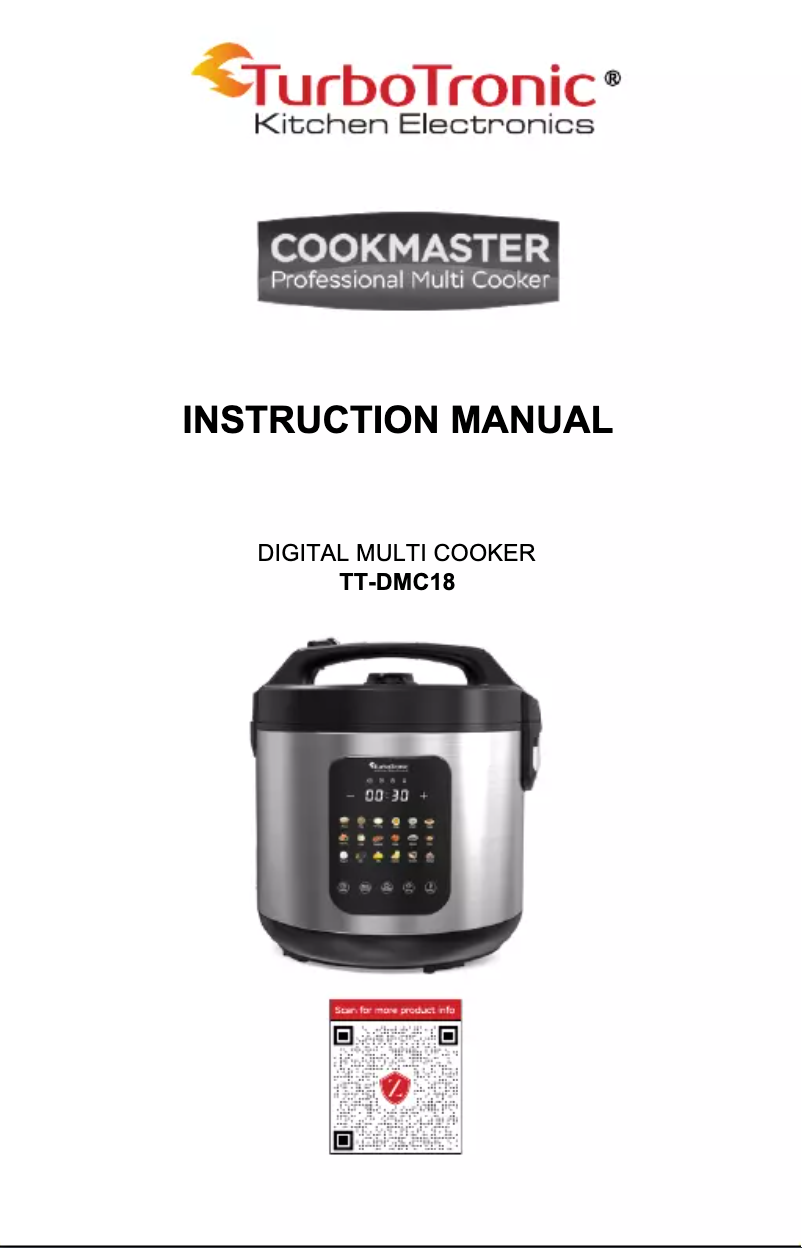 Página 1 del manual Manual de usuario TurboTronic CookMaster TT-DMC18