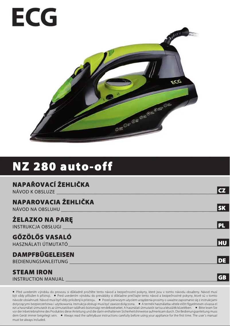 Imagen de la primera página del manual del dispositivo NZ 280