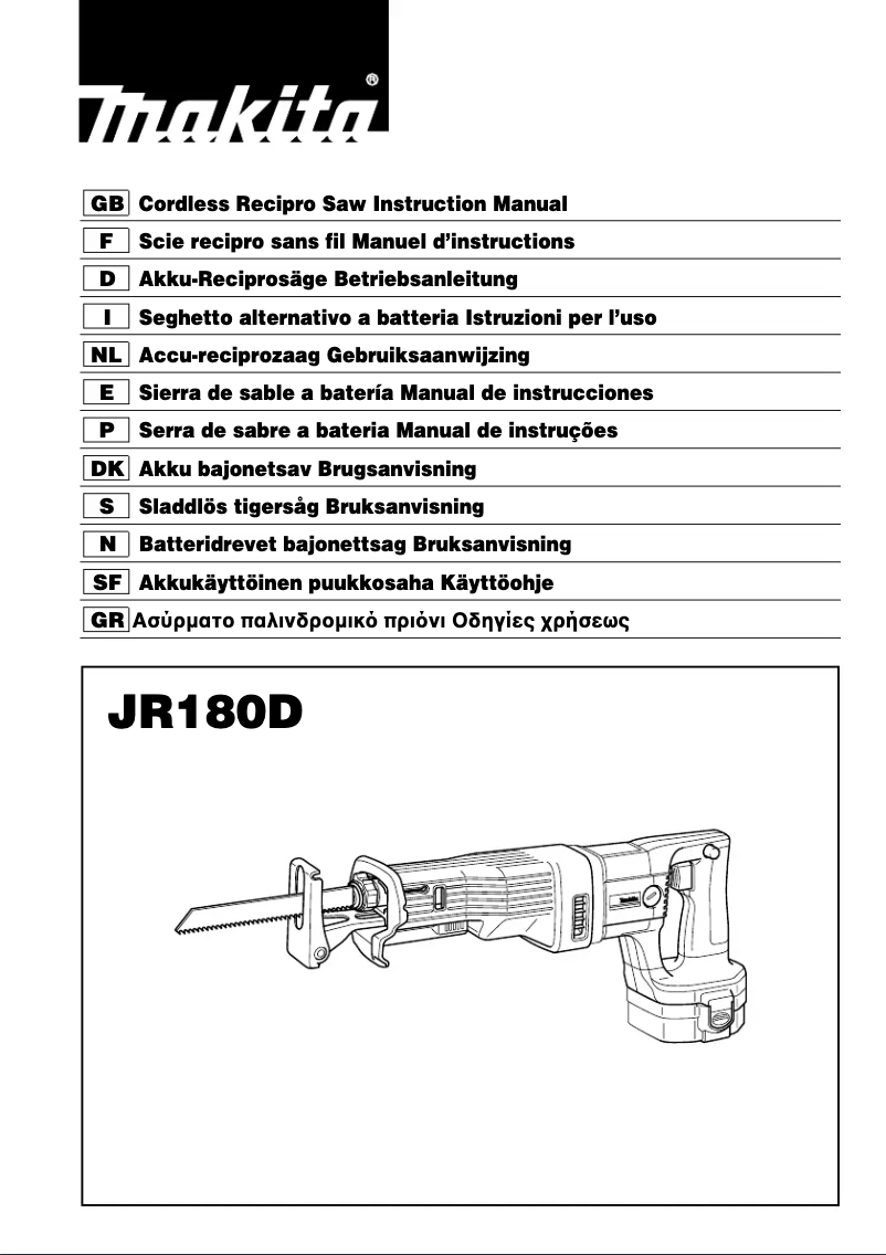 Página 1 del manual Manual de usuario Makita JR180D