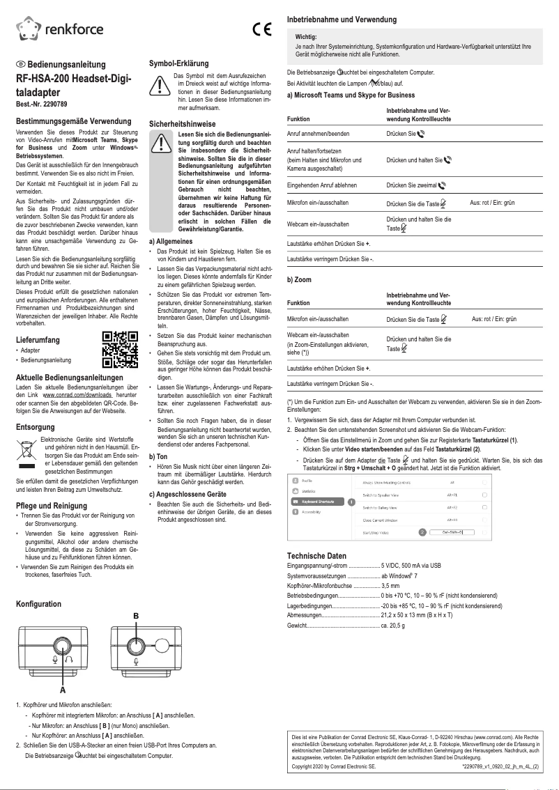 Página 1 del manual Manual de usuario Renkforce RF-HSA-200