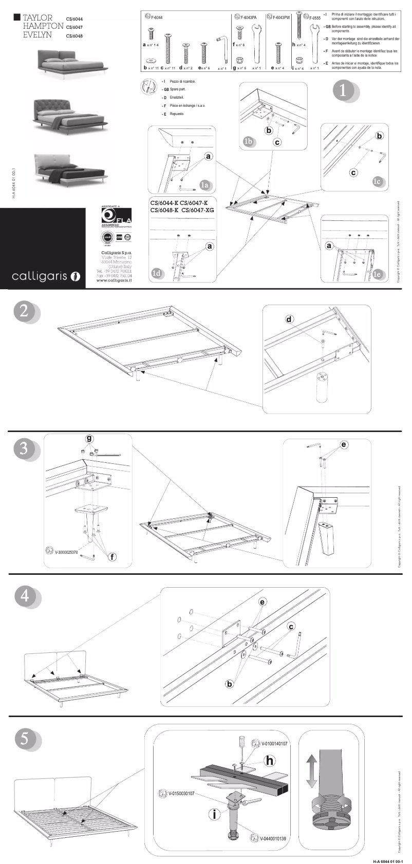Página nº 1 - Manual de usuario Calligaris .com Evelyn