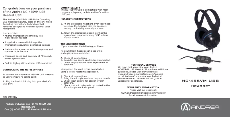 Imagen de la primera página del manual del dispositivo NC-455VM