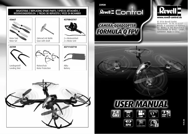 Página 1 del manual Manual de usuario Revell Formula Q Fpv