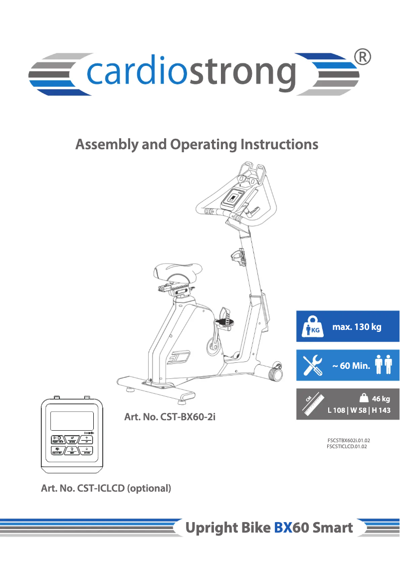 Página nº 1 - Manual de usuario Cardiostrong BX60 Smart