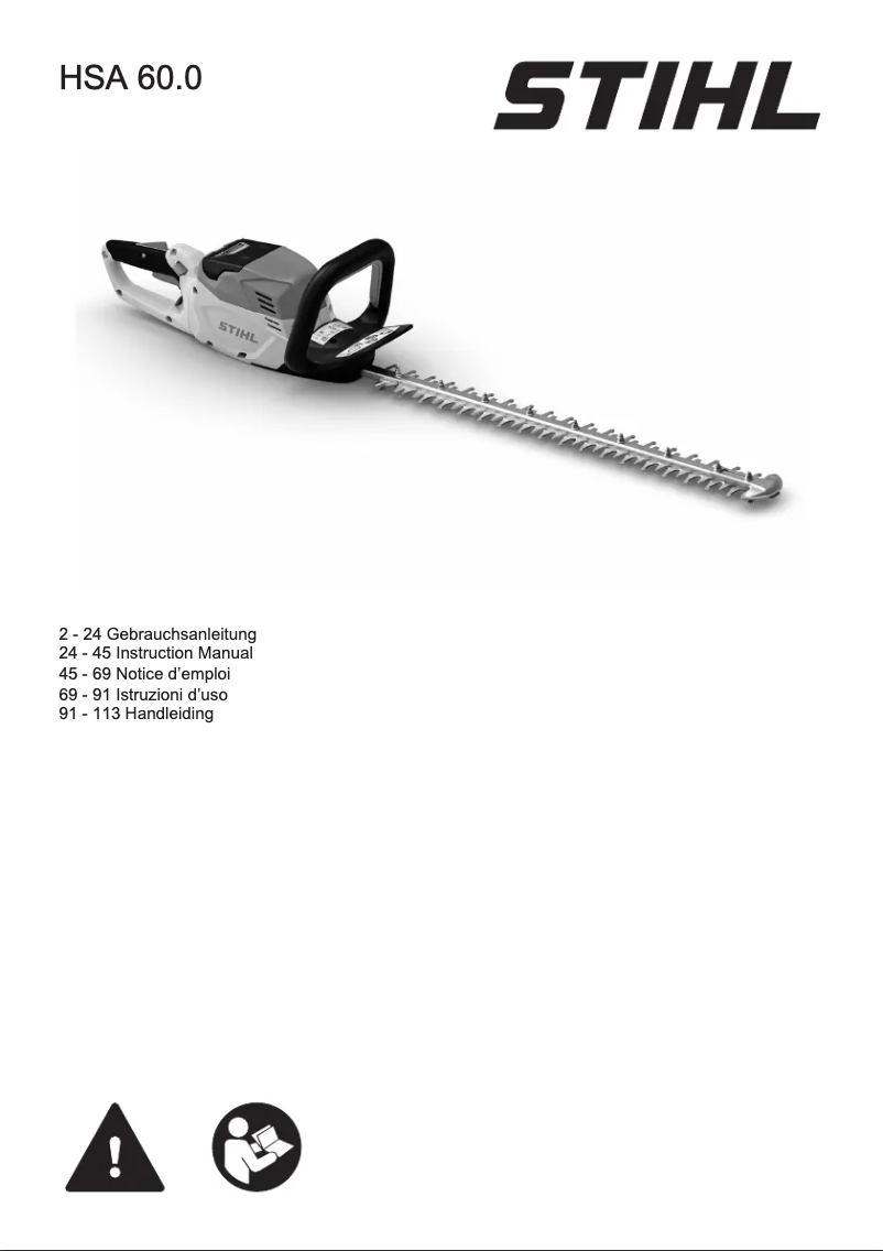 Página 1 del manual Manual de usuario Stihl HSA 60