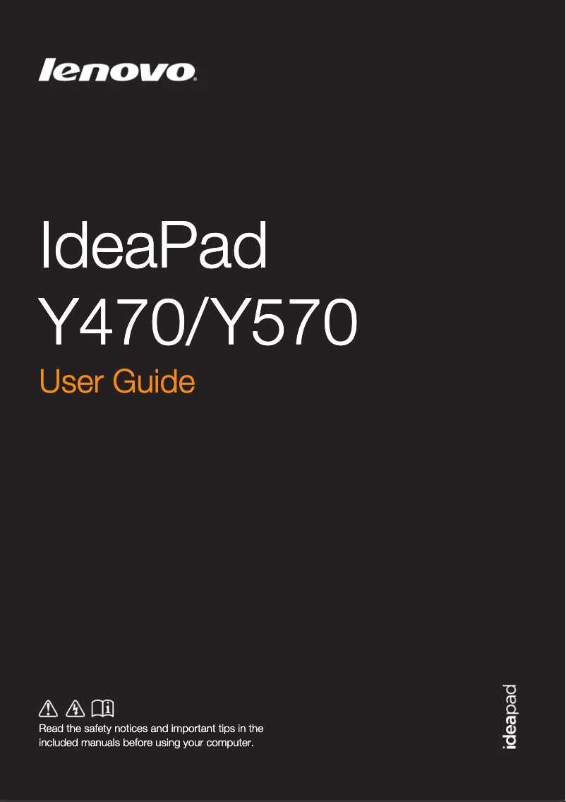 Imagen de la primera página del manual del dispositivo IdeaPad Y470