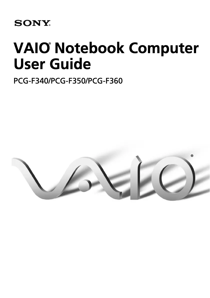 Imagen de la primera página del manual del dispositivo Vaio PCG-F350