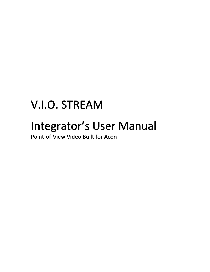 Página 1 del manual Manual de usuario V.I.O. Stream