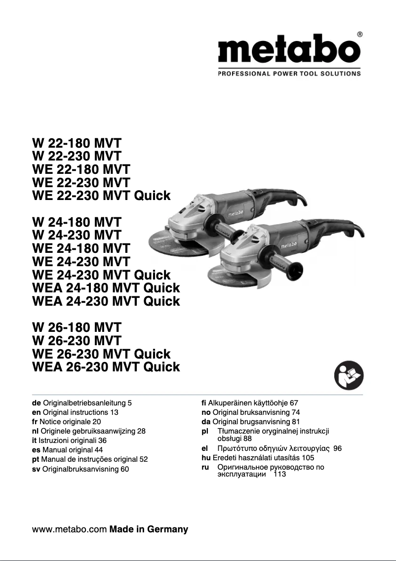 Imagen de la primera página del manual del dispositivo WE 24-230 MVT