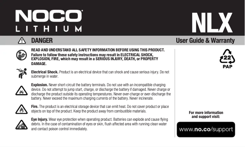 Imagen de la primera página del manual del dispositivo NLX