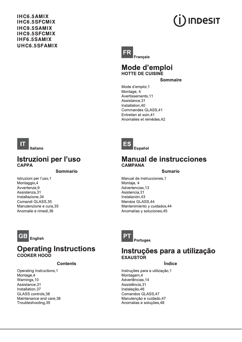 Imagen de la primera página del manual del dispositivo IHC 9.5S A M IX