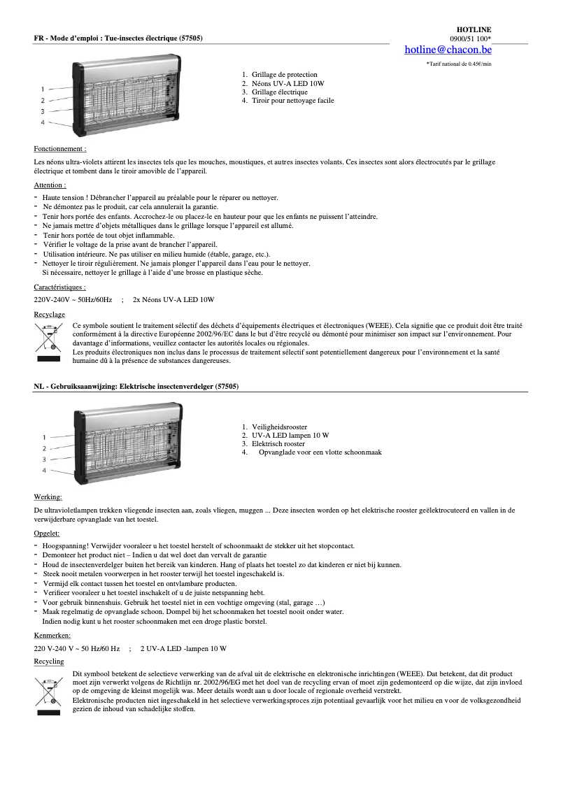 Página 1 del manual Manual de usuario Chacon 57505