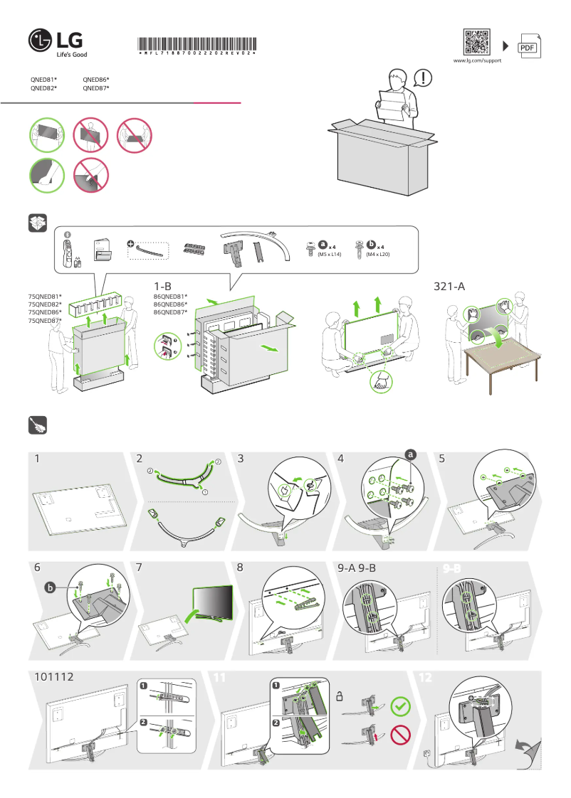 Imagen de la primera página del manual del dispositivo 86QNED866QA