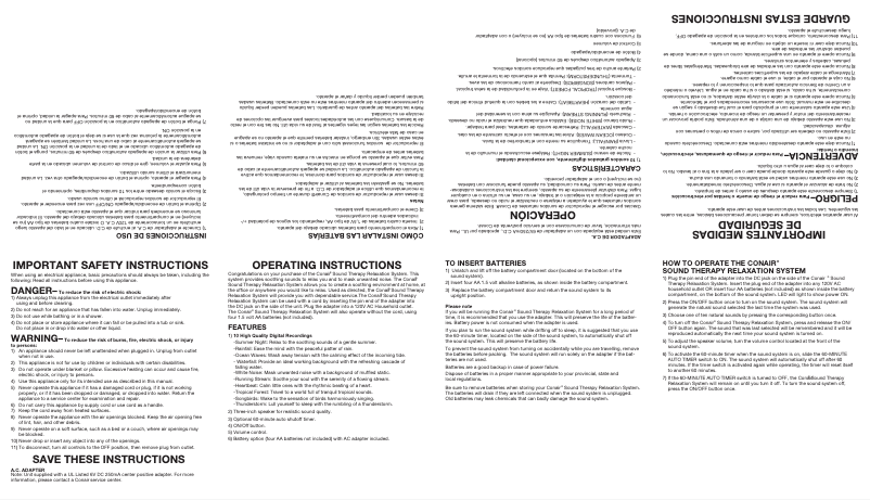 Imagen de la primera página del manual del dispositivo SU1W