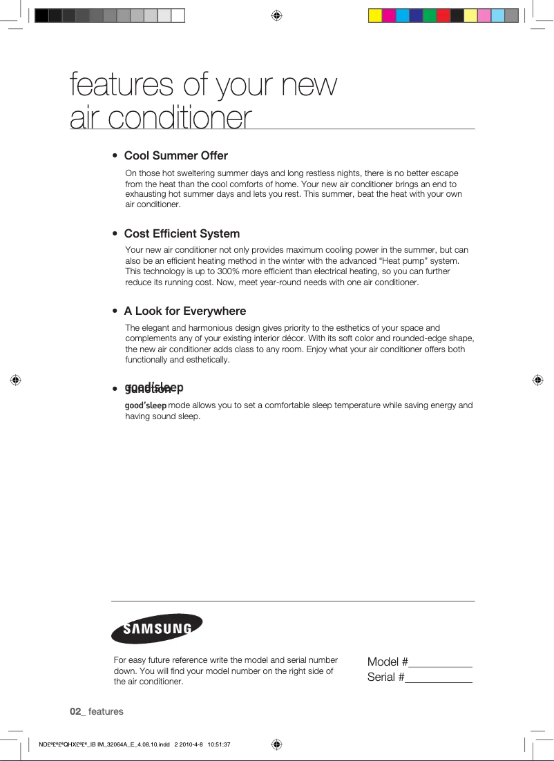 Imagen de la primera página del manual del dispositivo ND028QHXEA