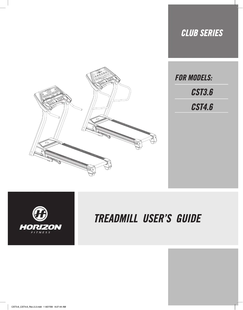 Imagen de la primera página del manual del dispositivo Club CST3.6