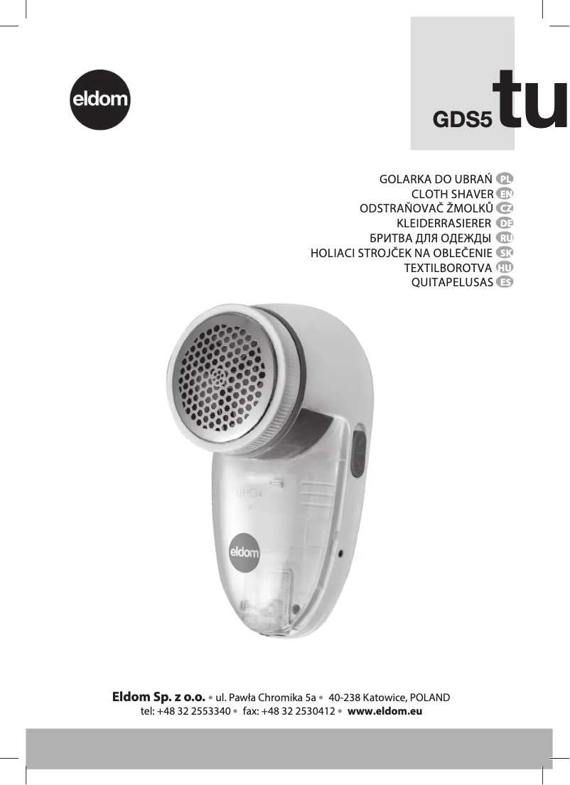 Página 1 del manual Manual de usuario Eldom TURO GDS5