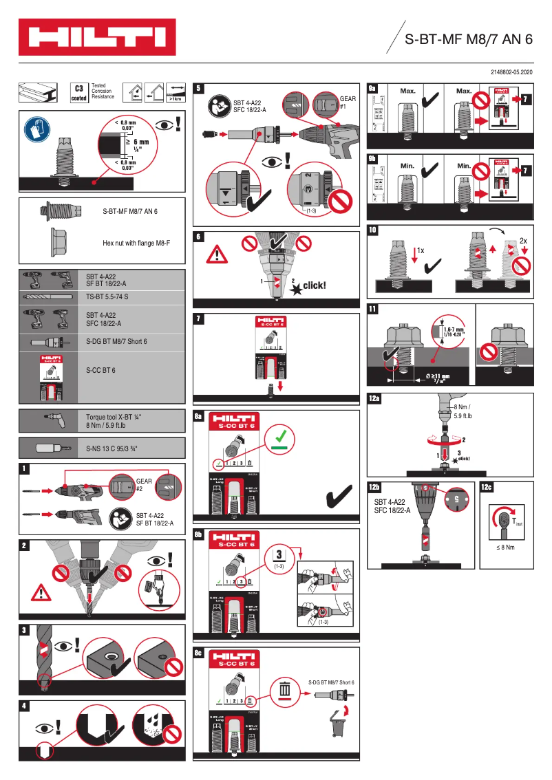 Página 1 del manual Instrucciones / montaje Hilti S-BT MF