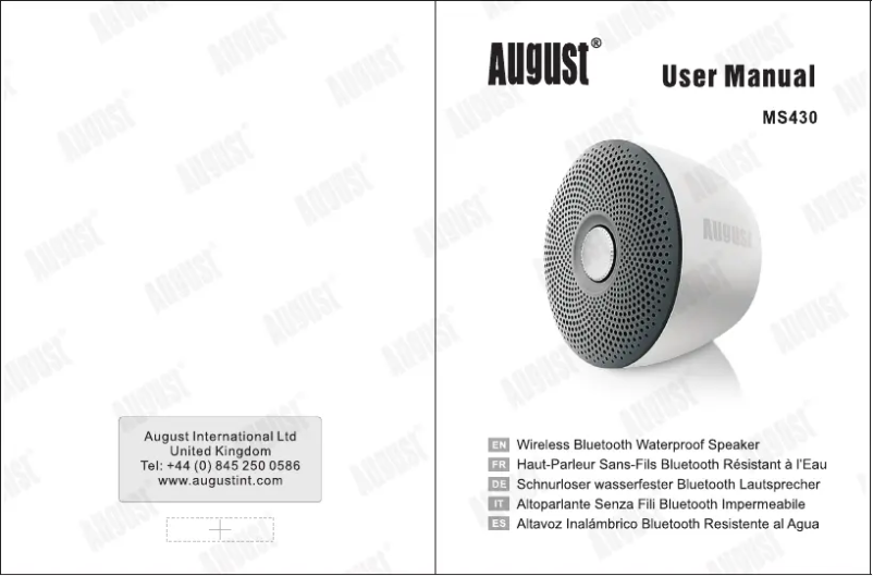 Página 1 del manual Manual de usuario August MS430