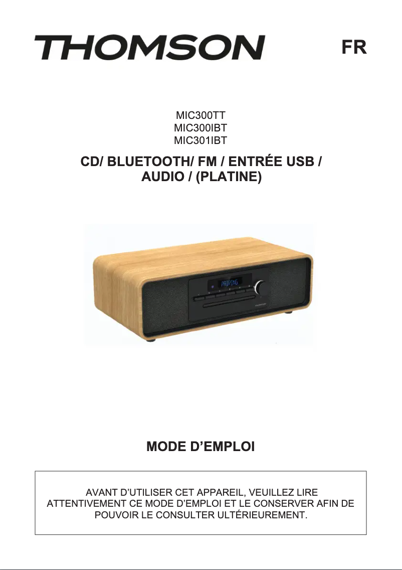 Página 1 del manual Manual de usuario Thomson MIC300IBT