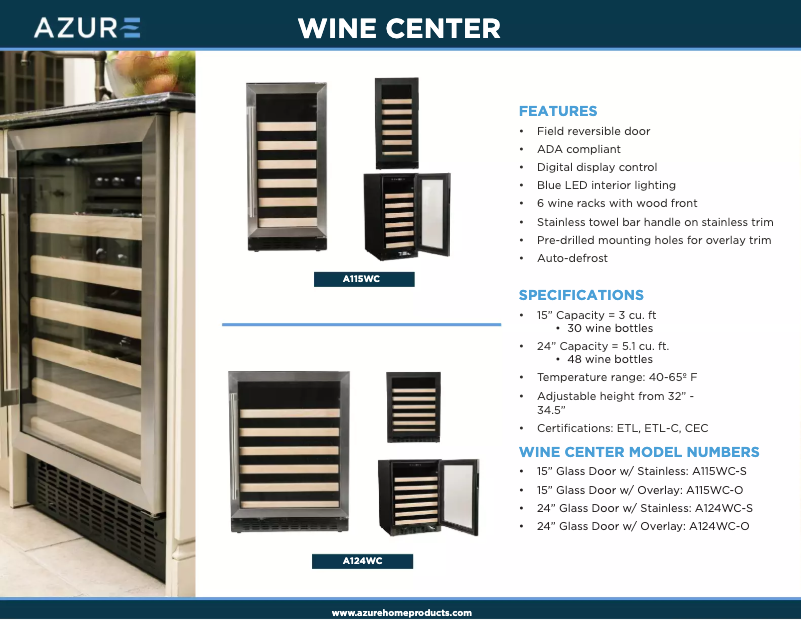 Página 1 del manual Folleto Azure A124WC-O