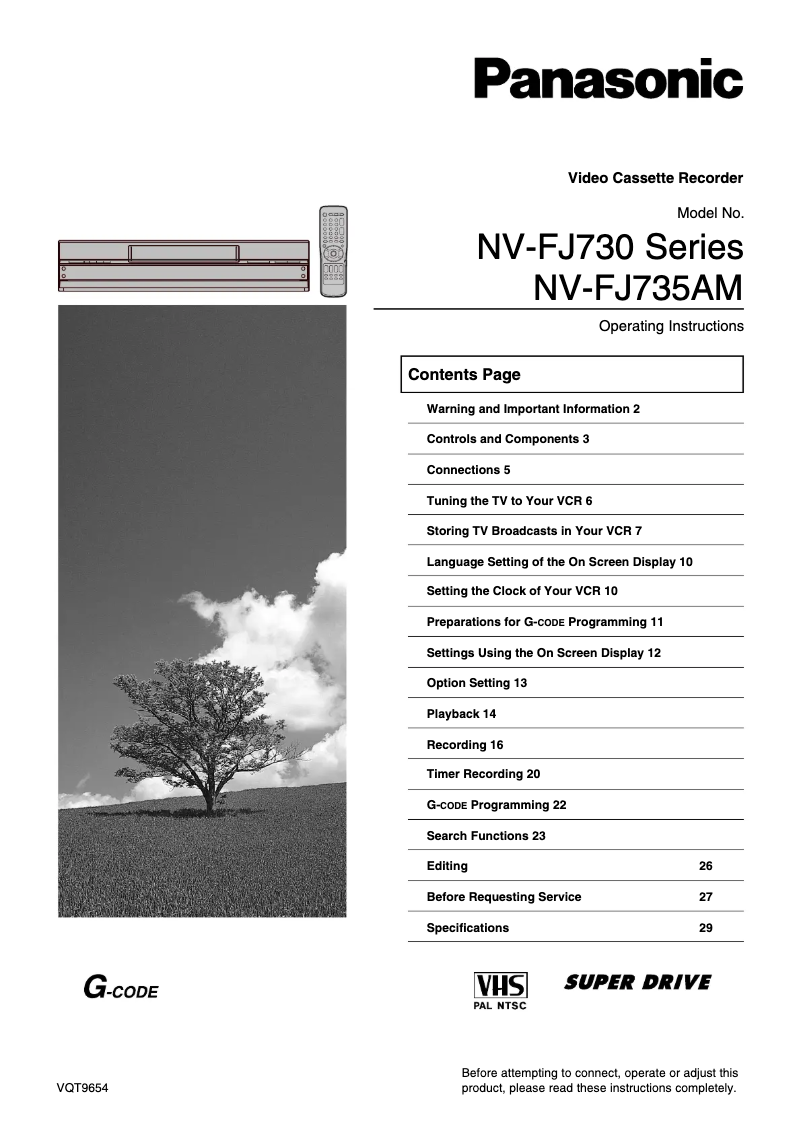 Página 1 del manual Manual de usuario Panasonic NV-FJ730AM