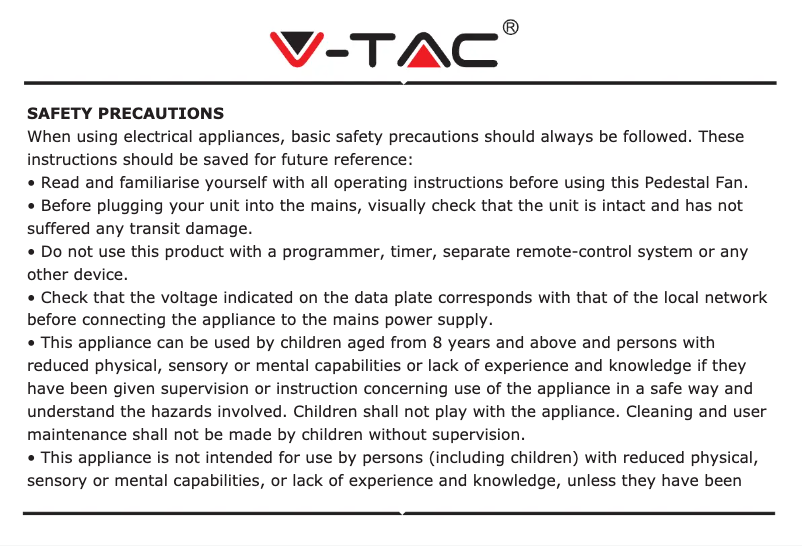 Página 1 del manual Manual de usuario V-TAC VT-4017-3