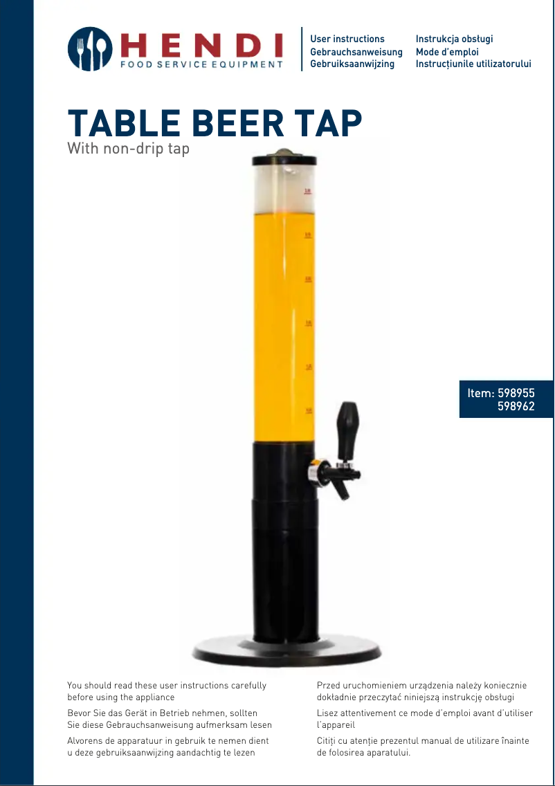 Página nº 1 - Manual de usuario Hendi 598955