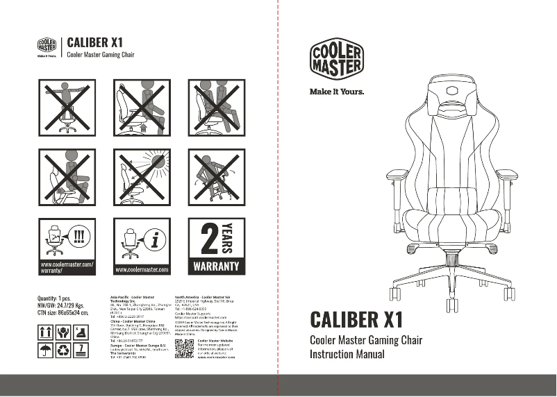 Imagen de la primera página del manual del dispositivo Caliber X1