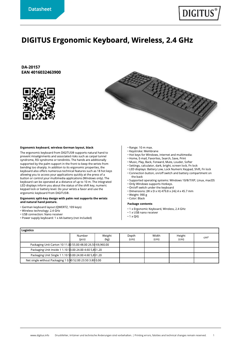 Imagen de la primera página del manual del dispositivo DA-20157