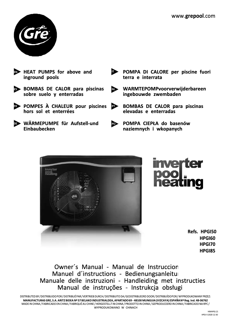Página nº 1 - Manual de usuario Gre HPGI50