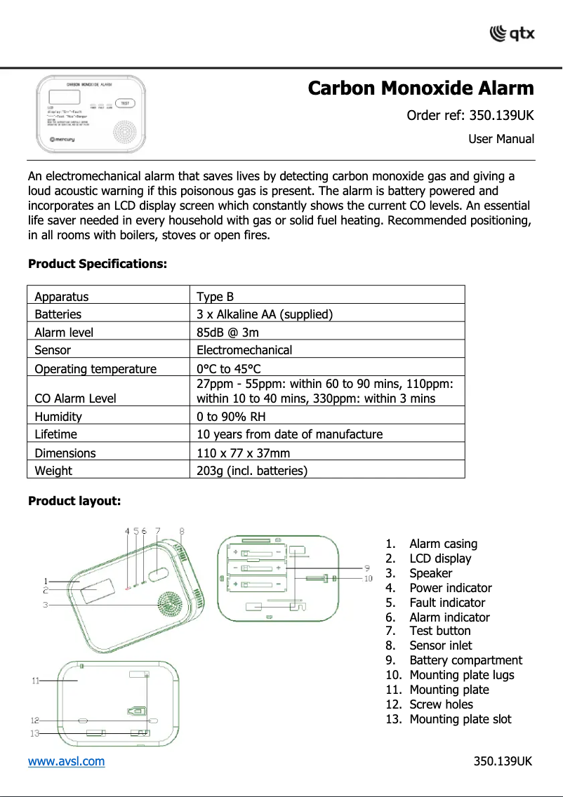 Página nº 1 - Manual de usuario Mercury 350.139UK