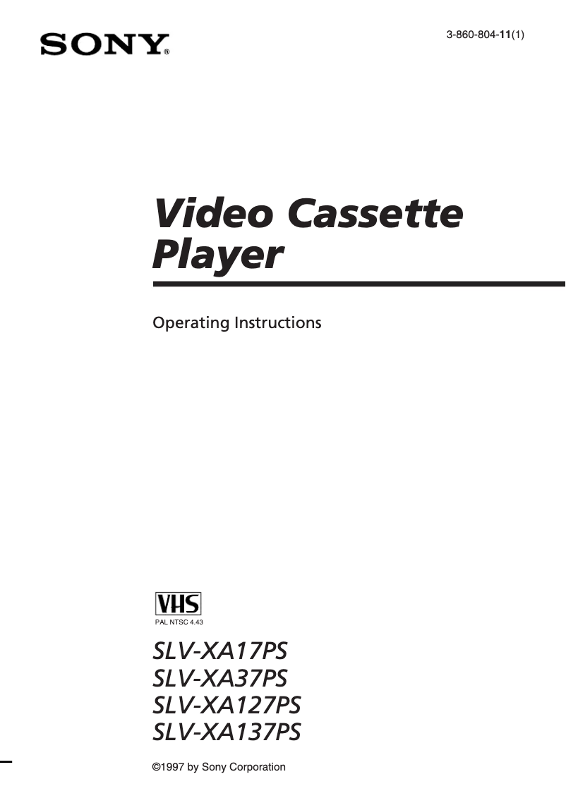 Página 1 del manual Manual de usuario Sony SLV-XA37PS