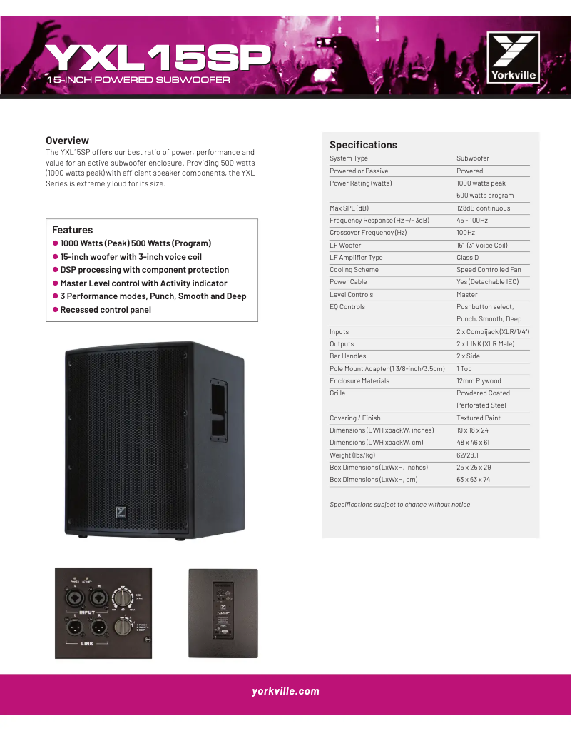 Imagen de la primera página del manual del dispositivo YXL15SP