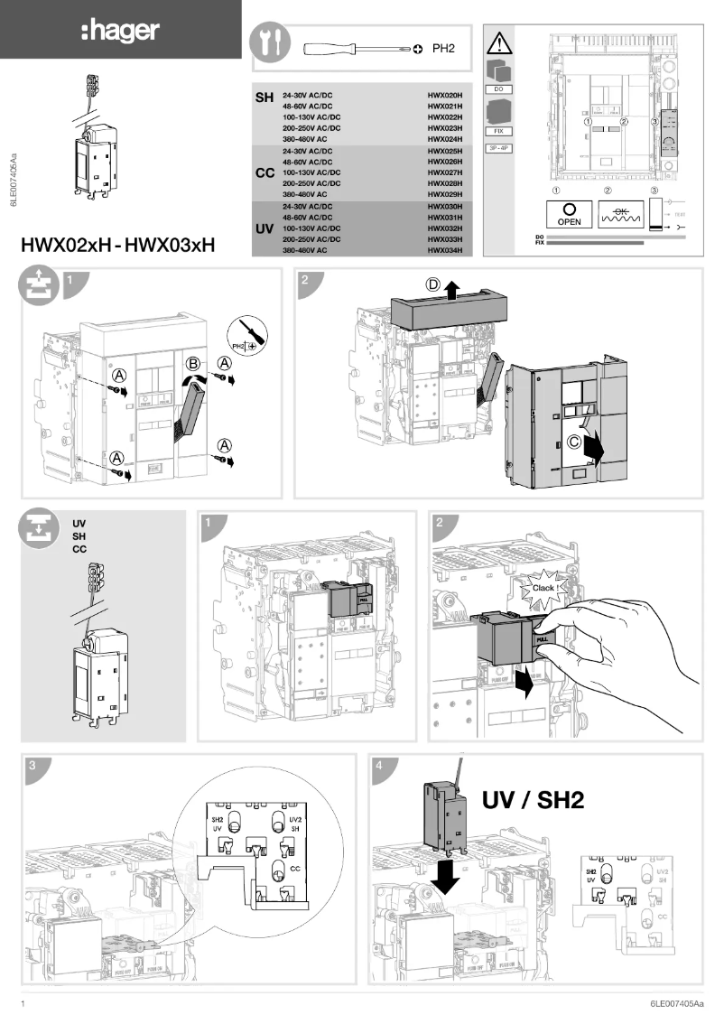 Imagen de la primera página del manual del dispositivo HWX034H