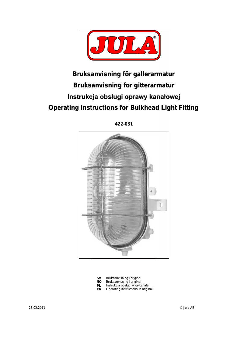 Imagen de la primera página del manual del dispositivo 422-031