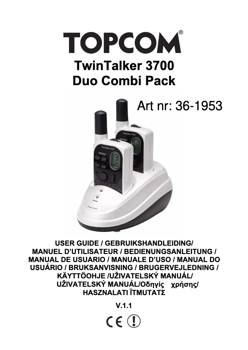 Imagen de la primera página del manual del dispositivo Twintalker 3700