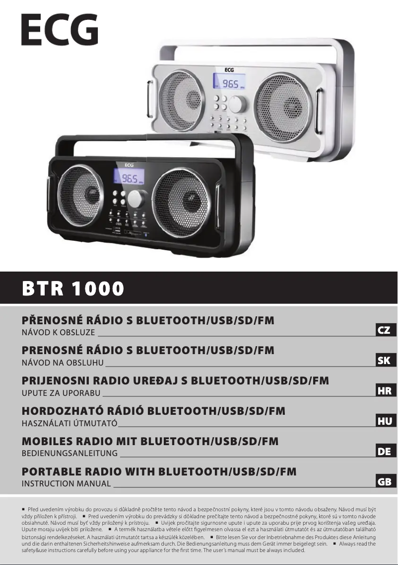 Imagen de la primera página del manual del dispositivo BTR 1000
