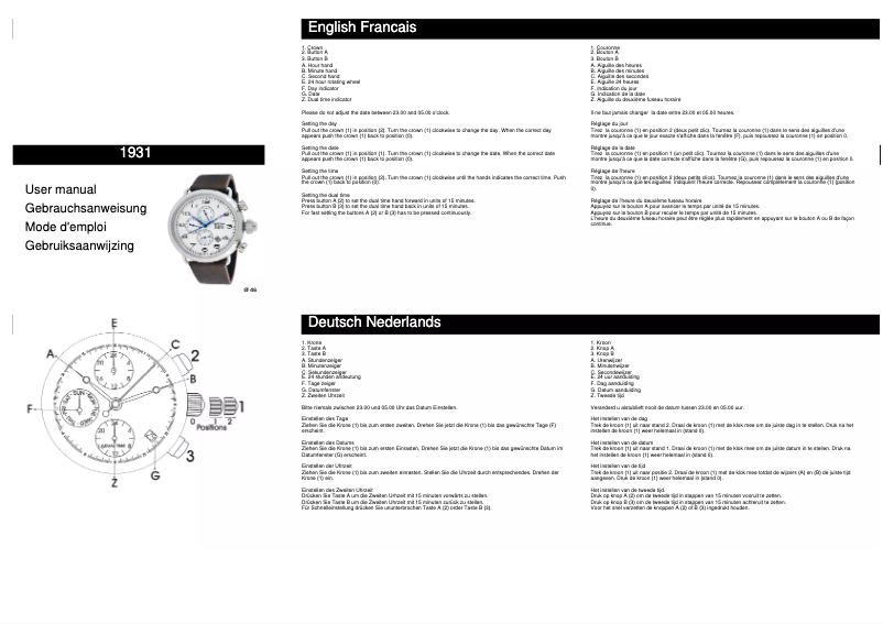Imagen de la primera página del manual del dispositivo Franklin 1931