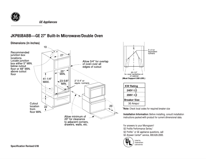Imagen de la primera página del manual del dispositivo JKP85BABB