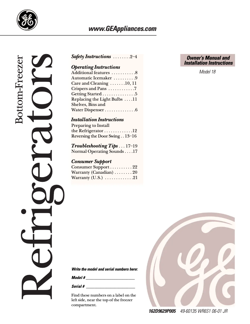 Imagen de la primera página del manual del dispositivo PBE18KBMRBS