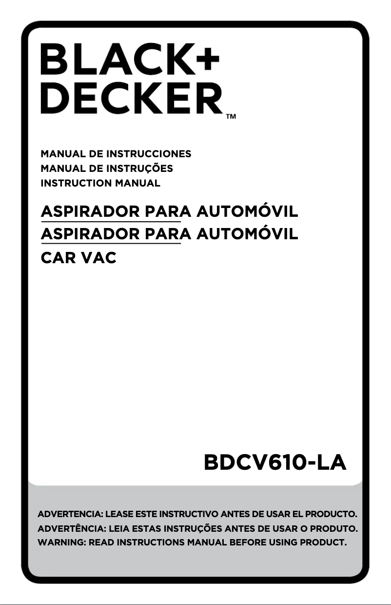 Imagen de la primera página del manual del dispositivo BDCV610-LA