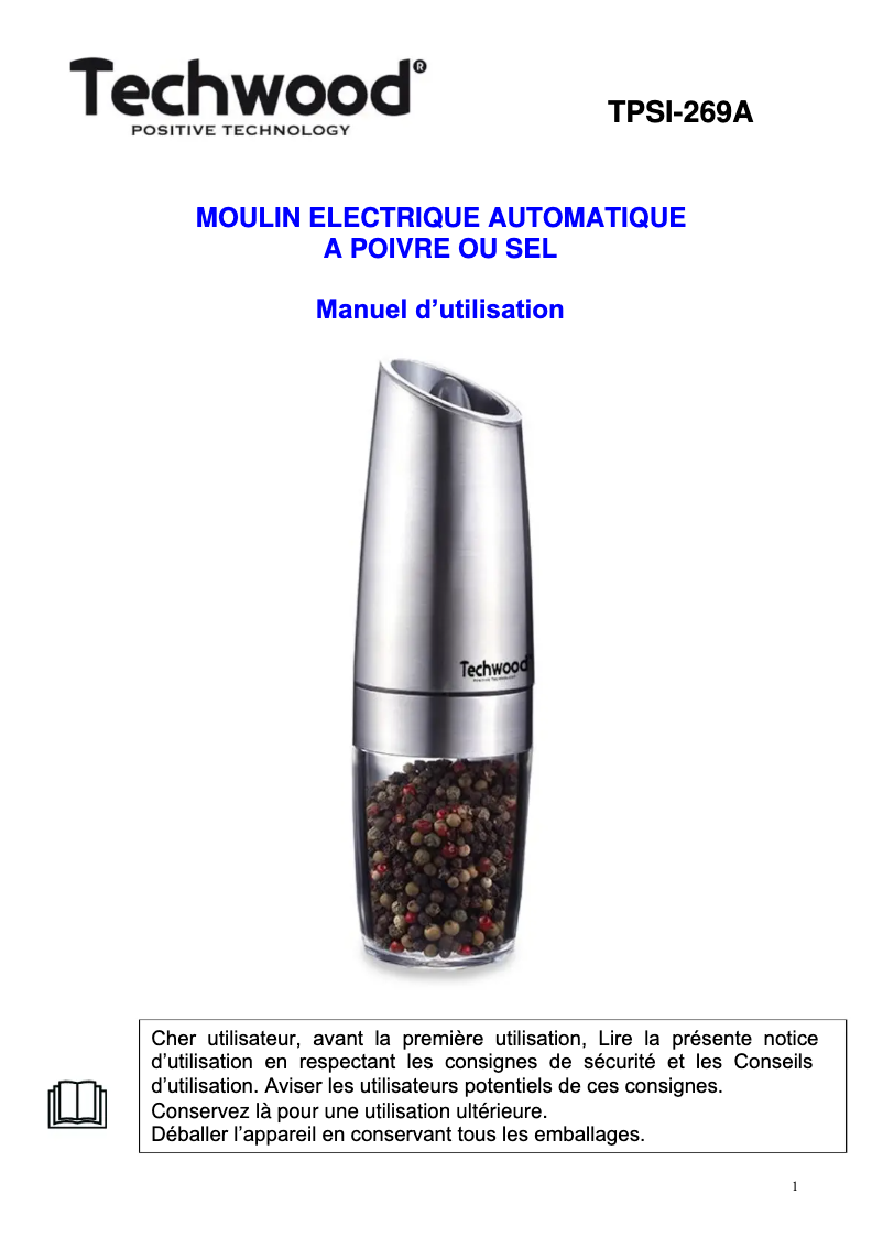 Página 1 del manual Manual de usuario Techwood TPSI-269A