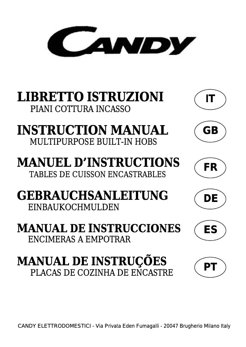 Página 1 del manual Manual de instrucciones Candy CDG32/1SPX