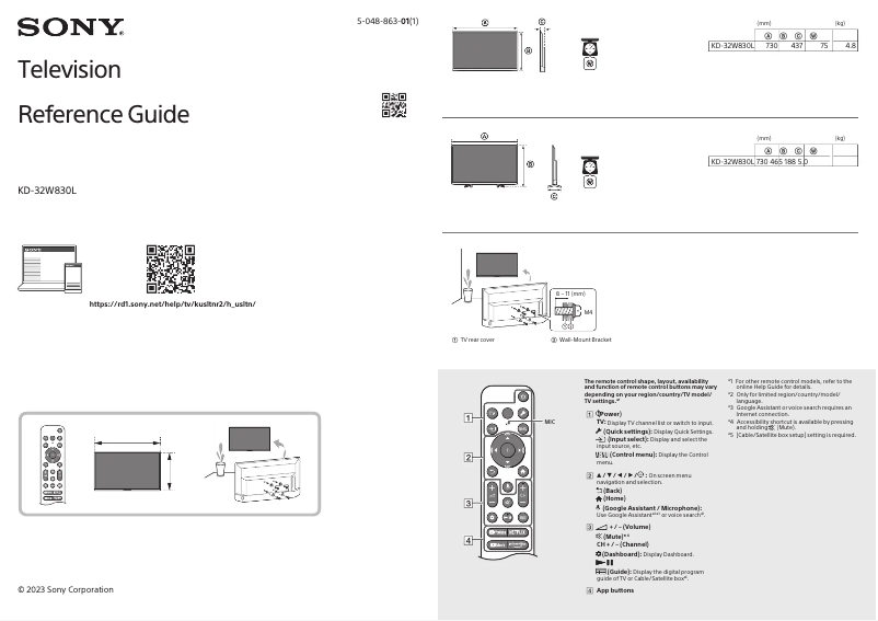 Imagen de la primera página del manual del dispositivo KD-32W830L