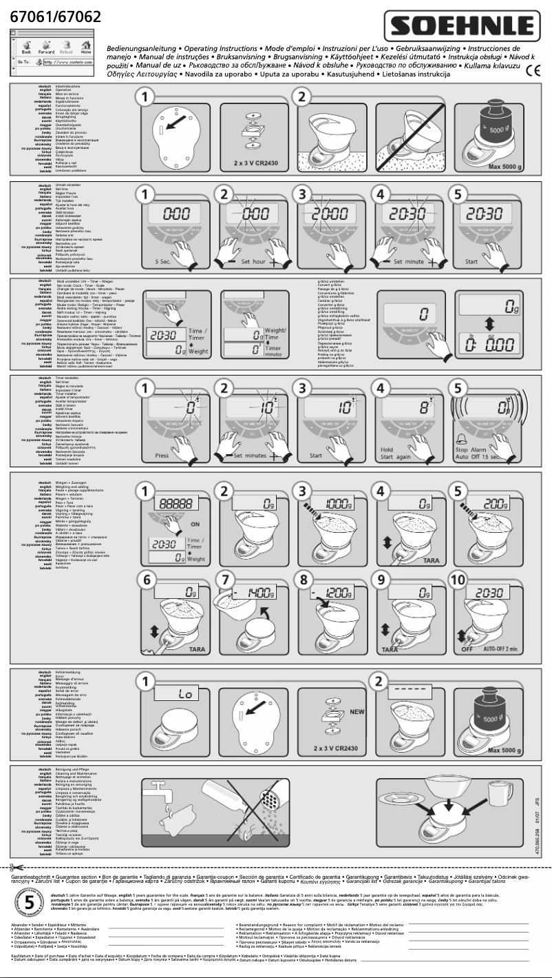 Página 1 del manual Manual de usuario Soehnle Presto 67061
